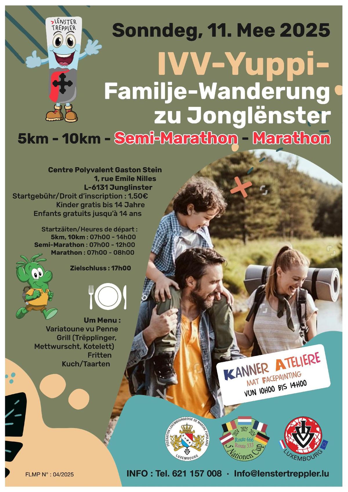  JONGL\u00cbNSTER FLMP IVV-Yuppi-Familje-Wanderung - Semi-Marathon - Marathon 