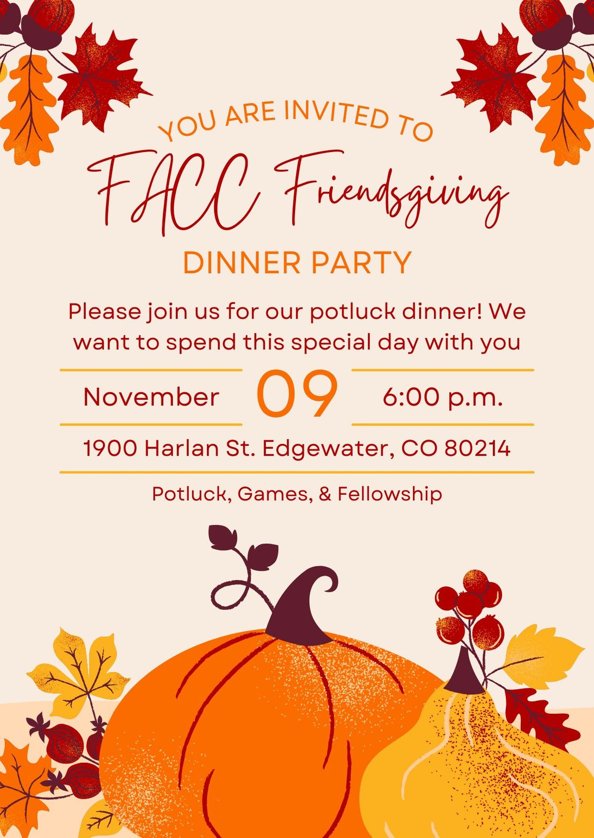 Friendsgiving Potluck Event 2024