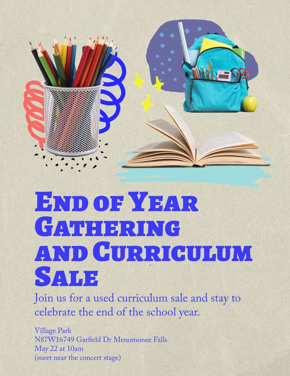 End of Year Gathering & Curriculum Sale