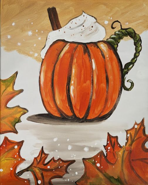 Pumpkin Spice Latte Canvas Class