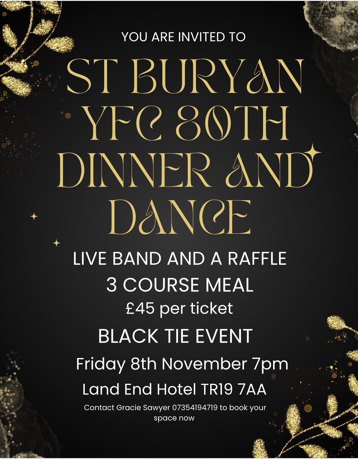 St Buryan YFC 80th year dinner and dance 