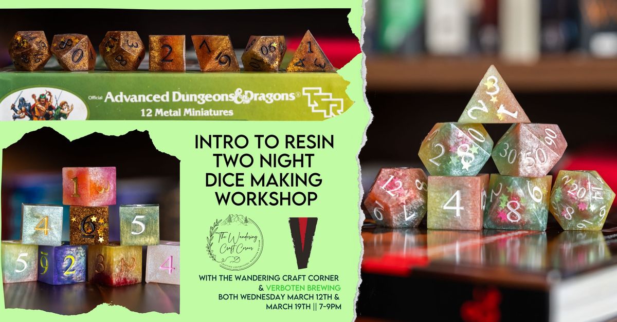 Intro to Resin Two Night Dice Making Workshop \ud83c\udfb2\u2728