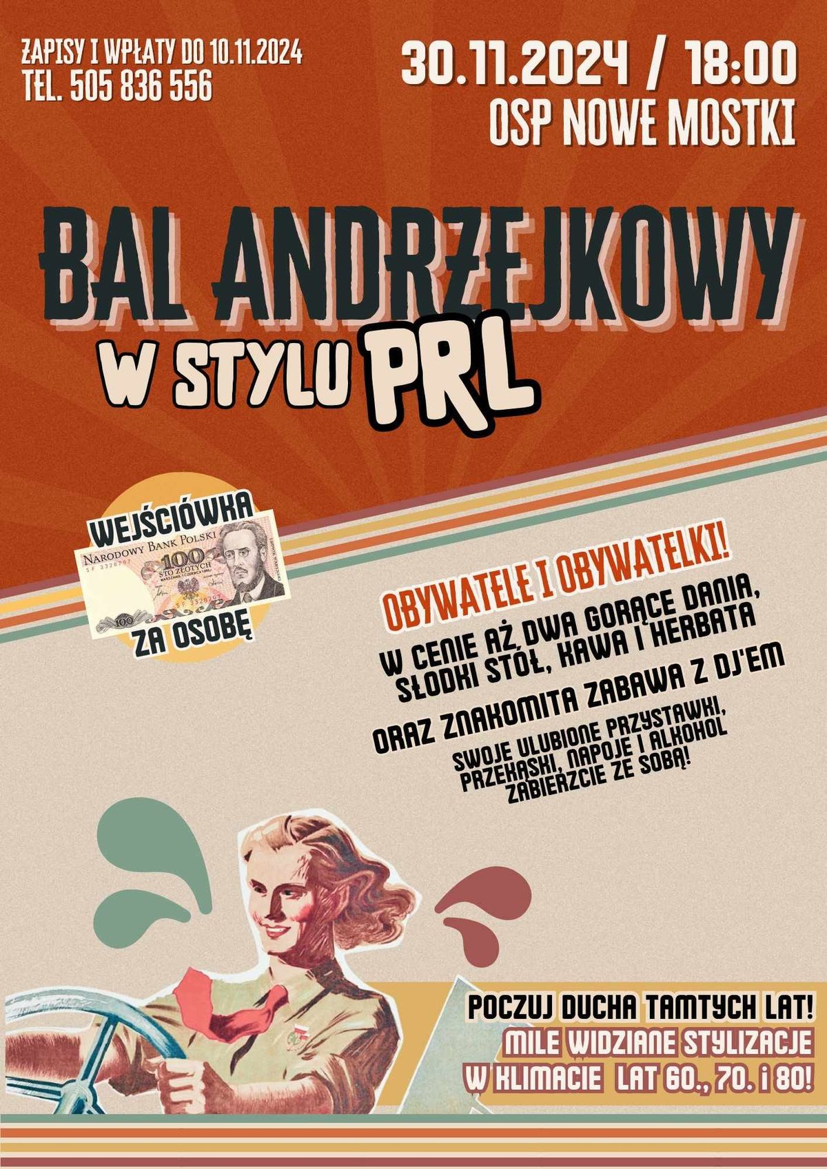 Bal Andrzejkowy z  KGW Chopinowskie Nutki w stylu PRL