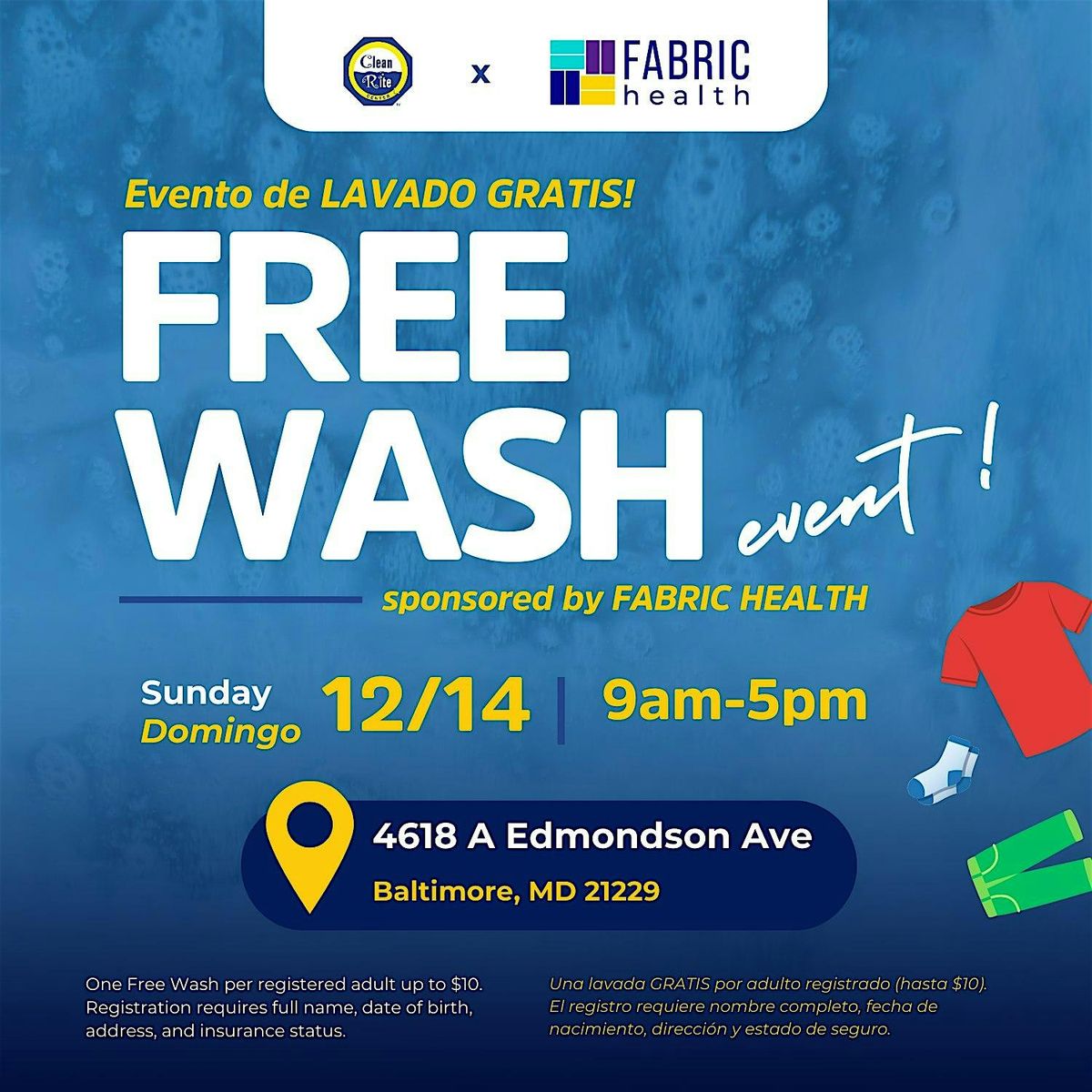 Clean Rite Center & Fabric Health Partner to Host Free Wash Event on 12\/14
