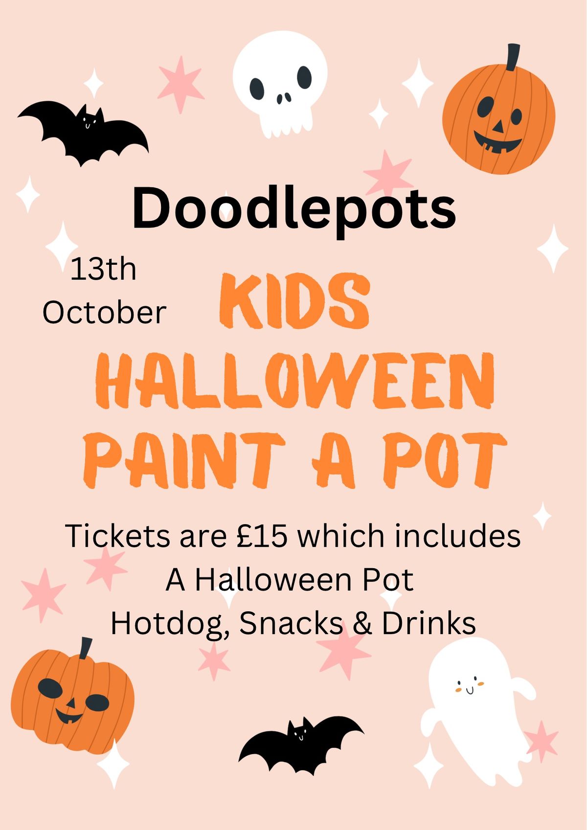 Kids Halloween Paint a Pot Session with dinner