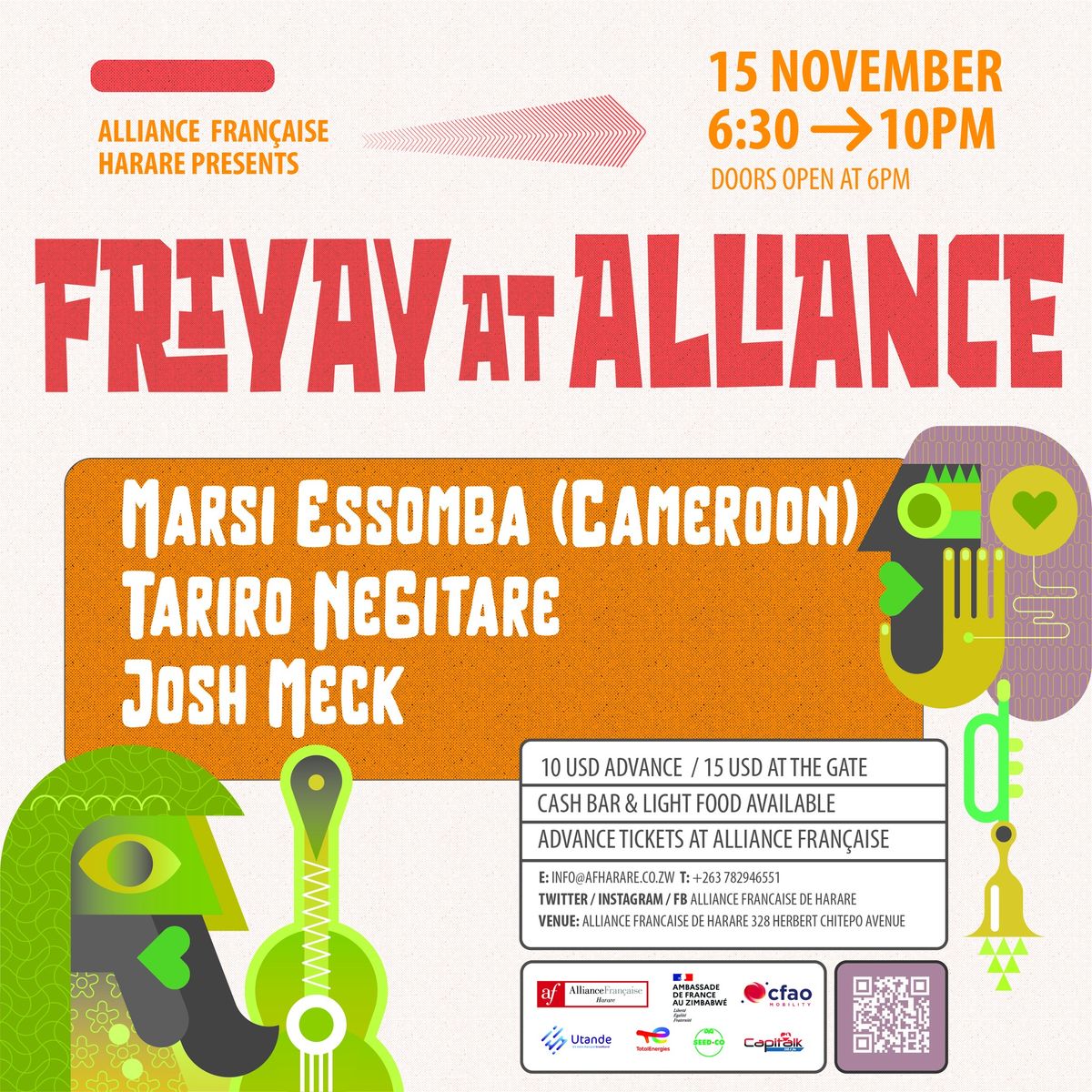 FRIYAY at Alliance || Marsi Essomba, Josh Meck & Tariro NeGitare