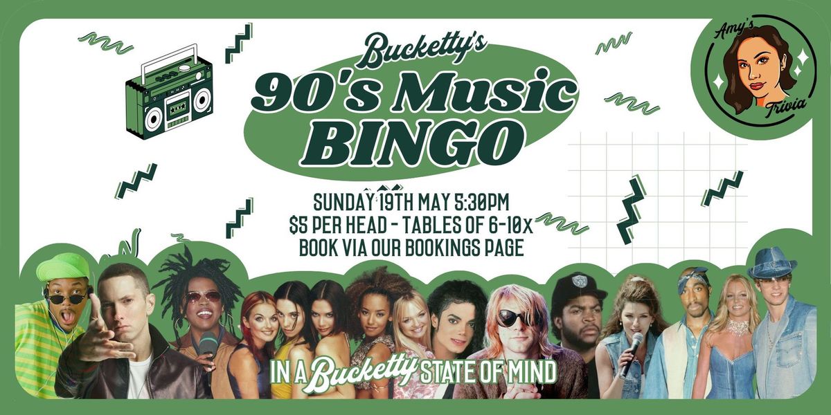 Bucketty's - 90s Music Bingo