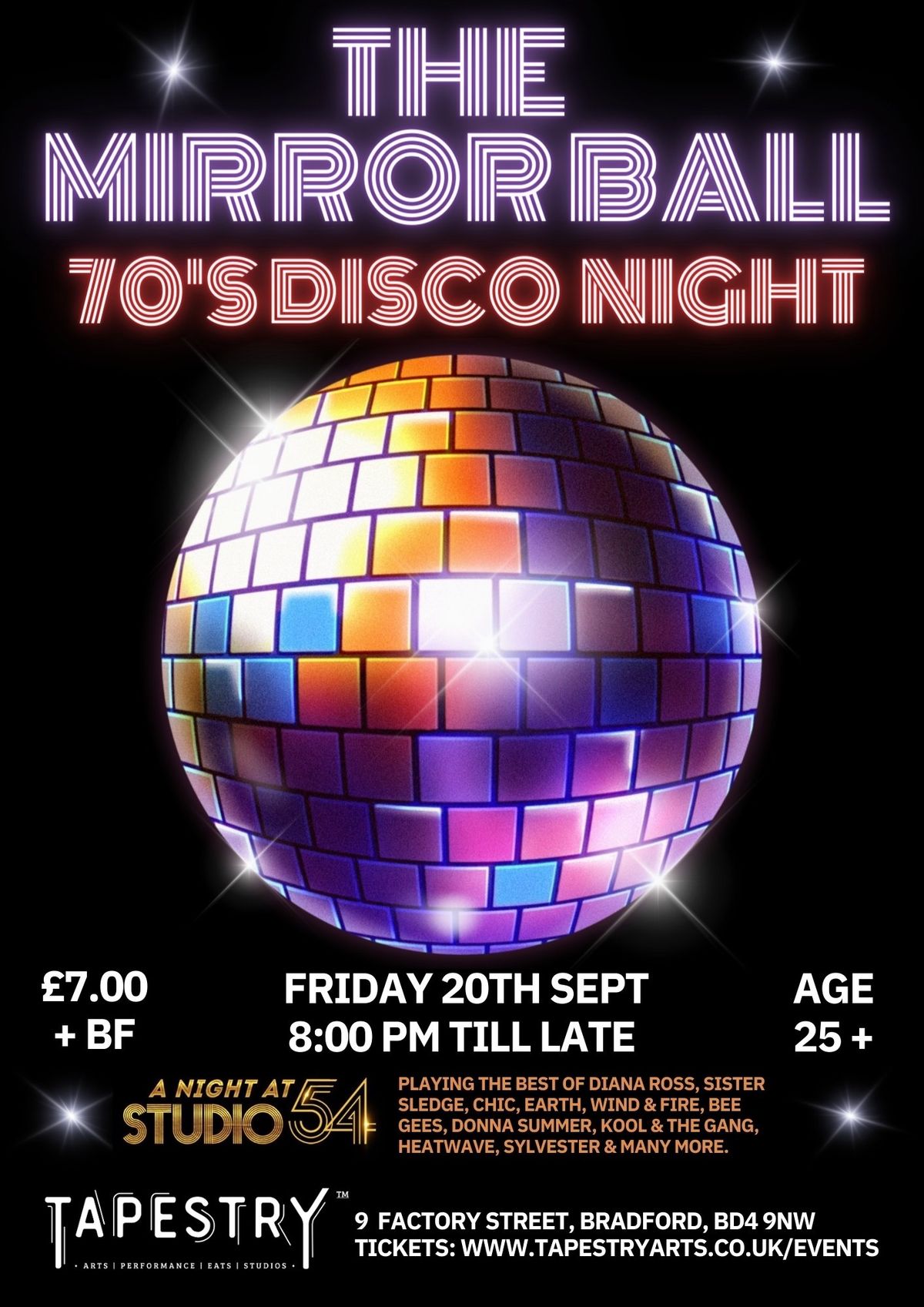 The Mirror Ball - 70's Disco Night