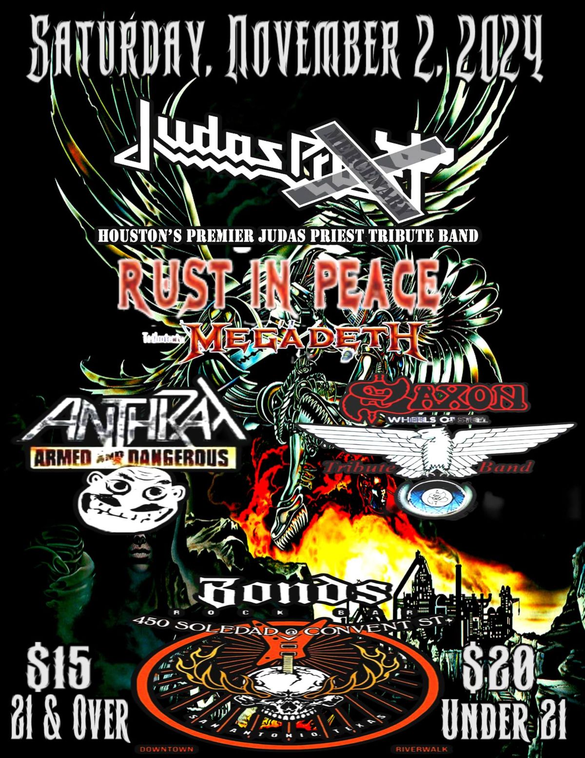 Judas Priest, Megadeth, Metallica, Saxon and Anthrax Tributes