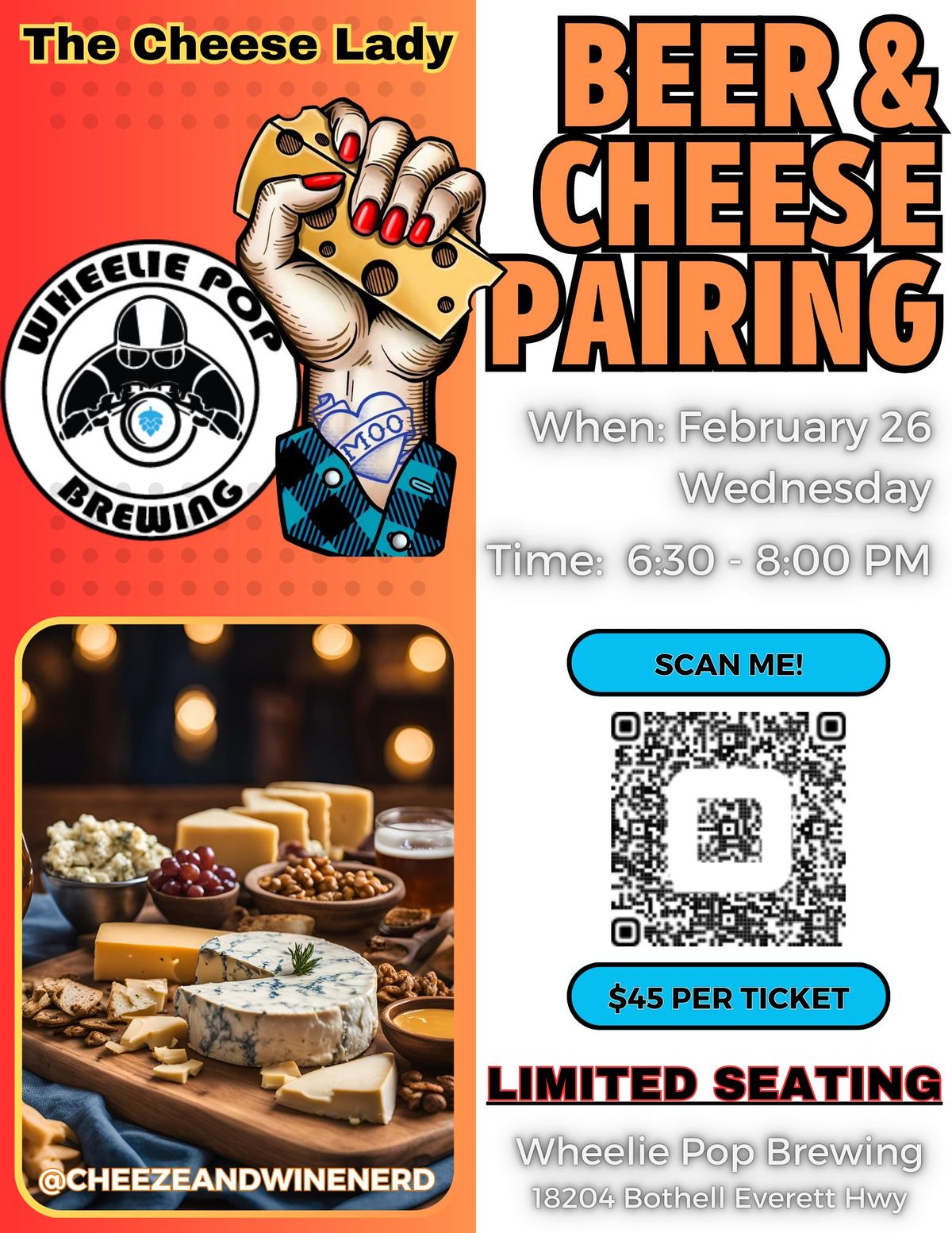 Beer & Cheese Pairing!  LIMITED SEATING (30)