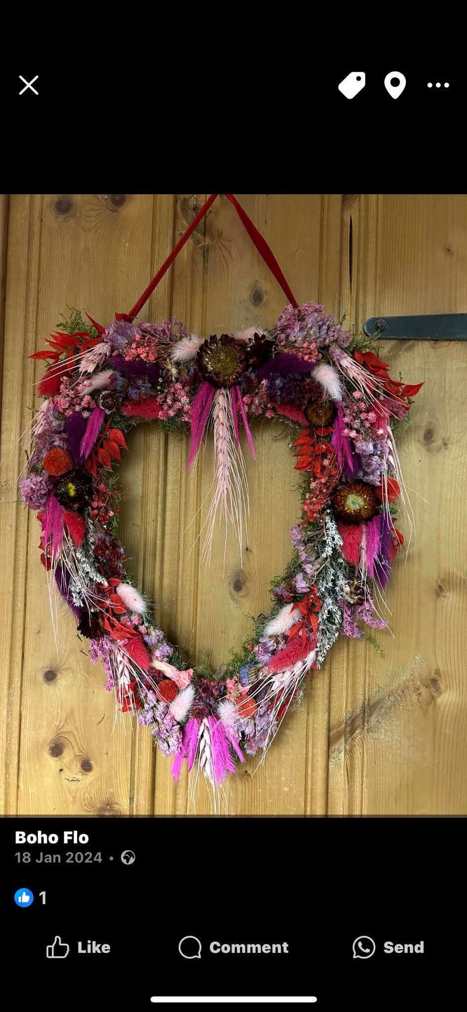 Valentines dried flower heart wreath workshop \u00a335 12-2pm