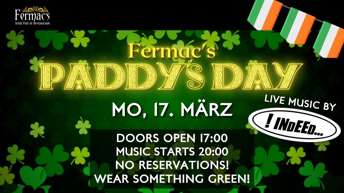 PADDY'S DAY 2025 at Fermac's Irish Pub & Restaurant