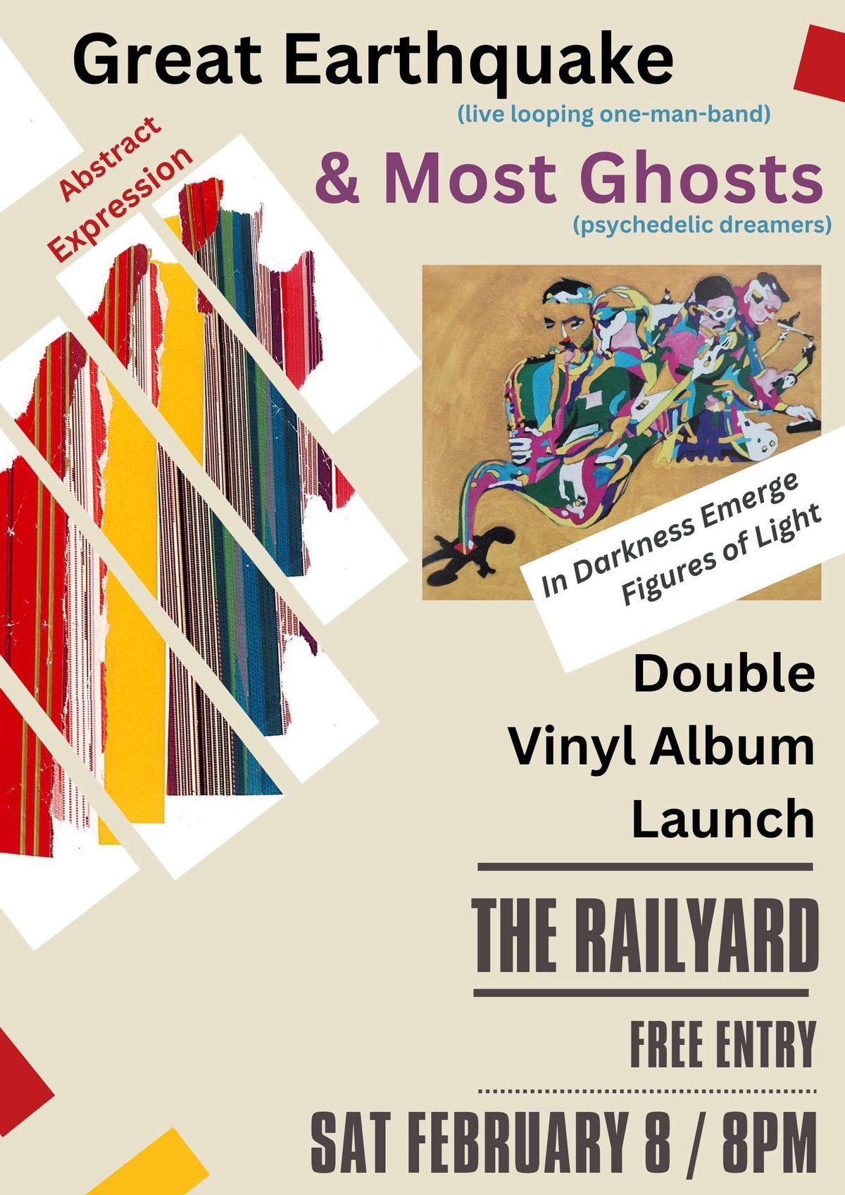 Great Earthquake and Most Ghosts Double Vinyl Launch at The Railyard