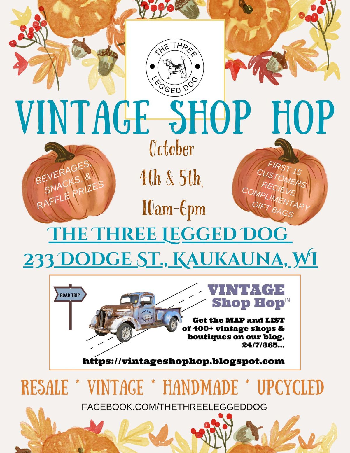 Vintage Shop Hop at The Three Legged Dog