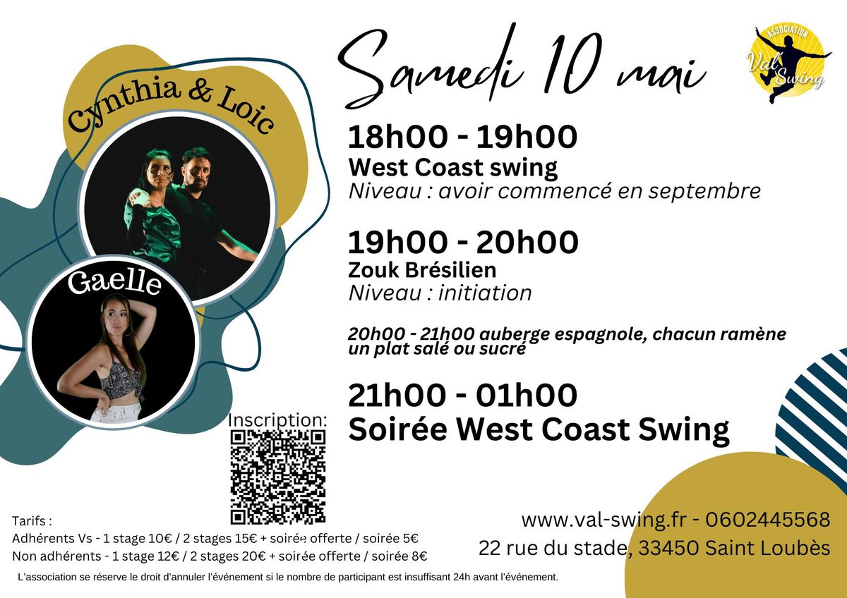 Stage & Soir\u00e9e - Zouk Br\u00e9silien & West coast swing