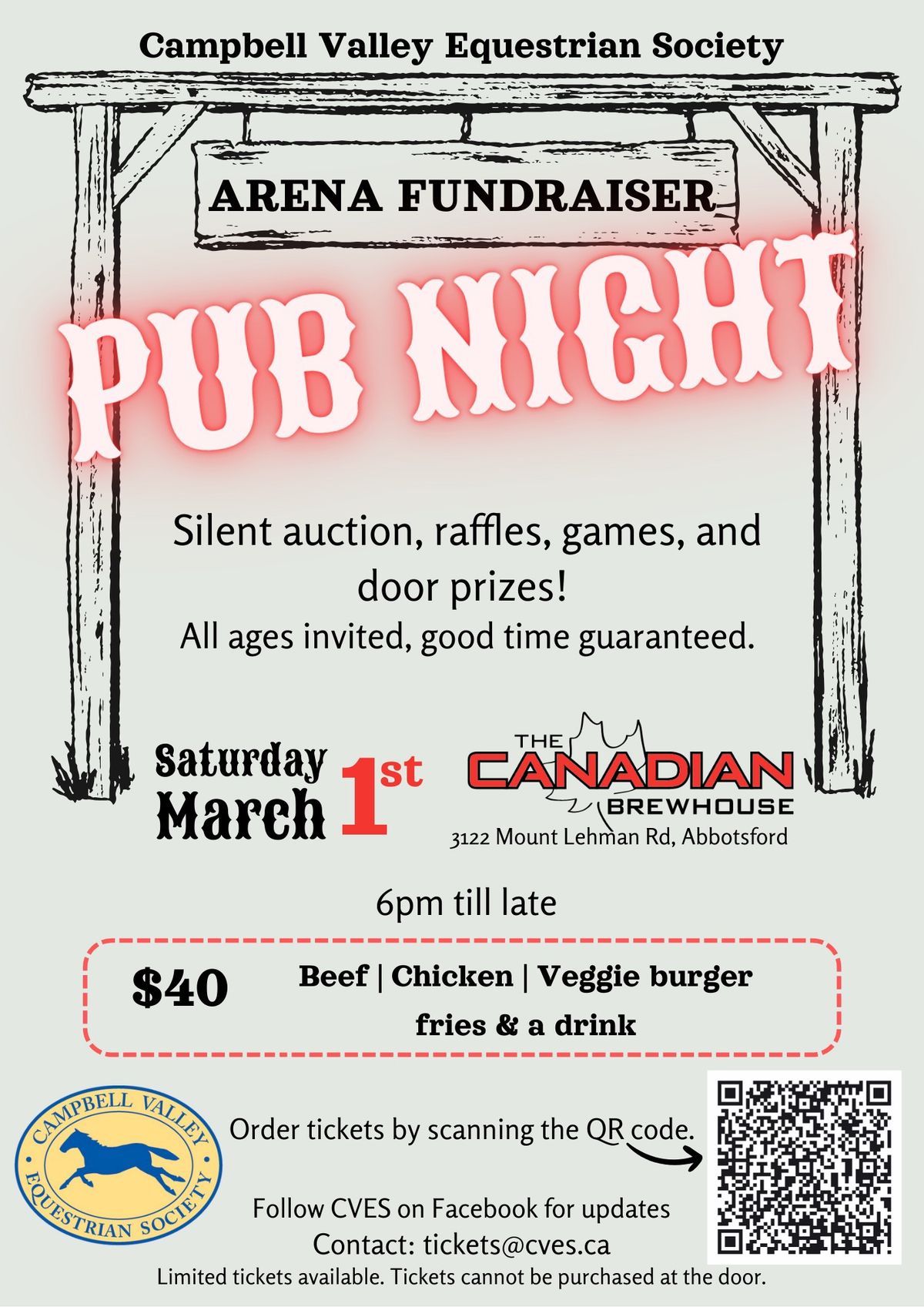 CVES Pub Night Arena Fundraiser