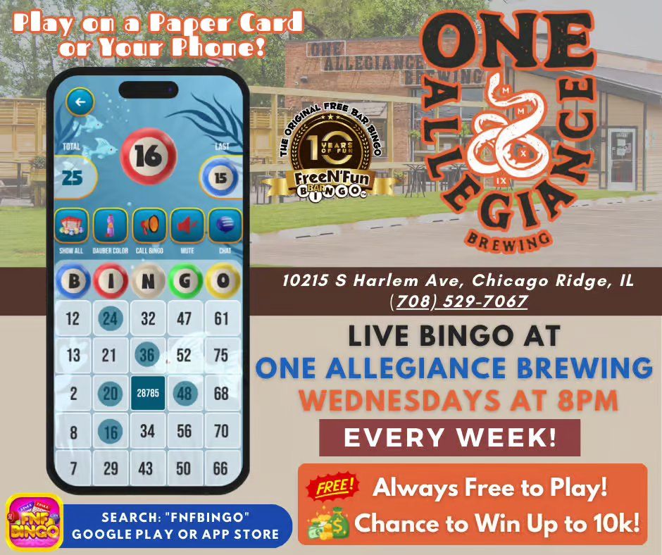 FreeN'Fun Bar Bingo at One Allegiance Brewing 