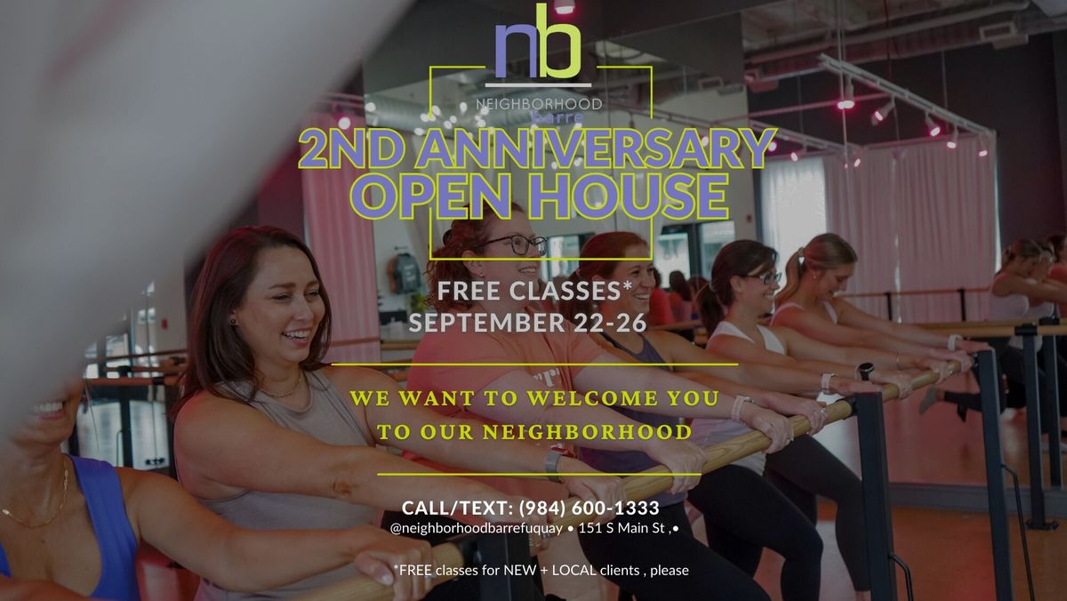 2nd Anniversary Open House: FREE Classes 