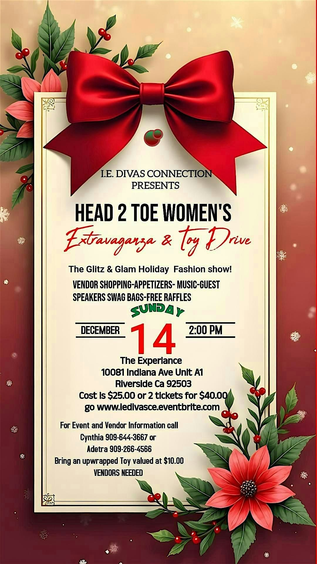 I.E. DIVAS HEAD 2 TOE EXTRAVAGANZA & TOY DRIVE