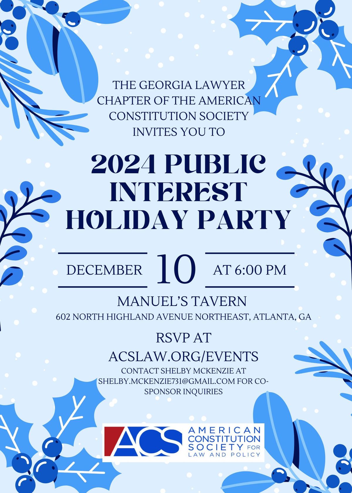 ACS Georgia 2024 Public Interest Holiday Party!