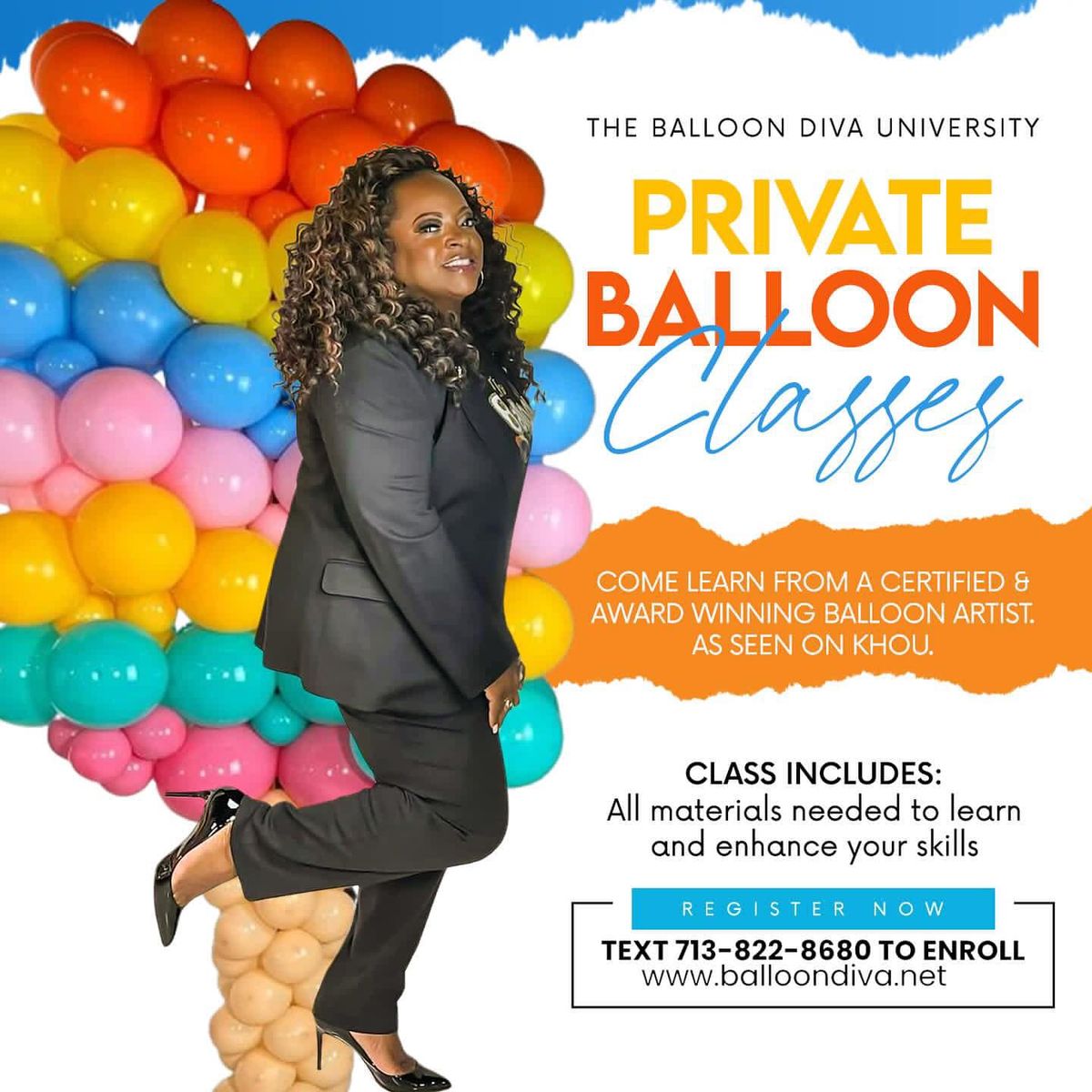 One on One balloon classes with The Balloon Diva
