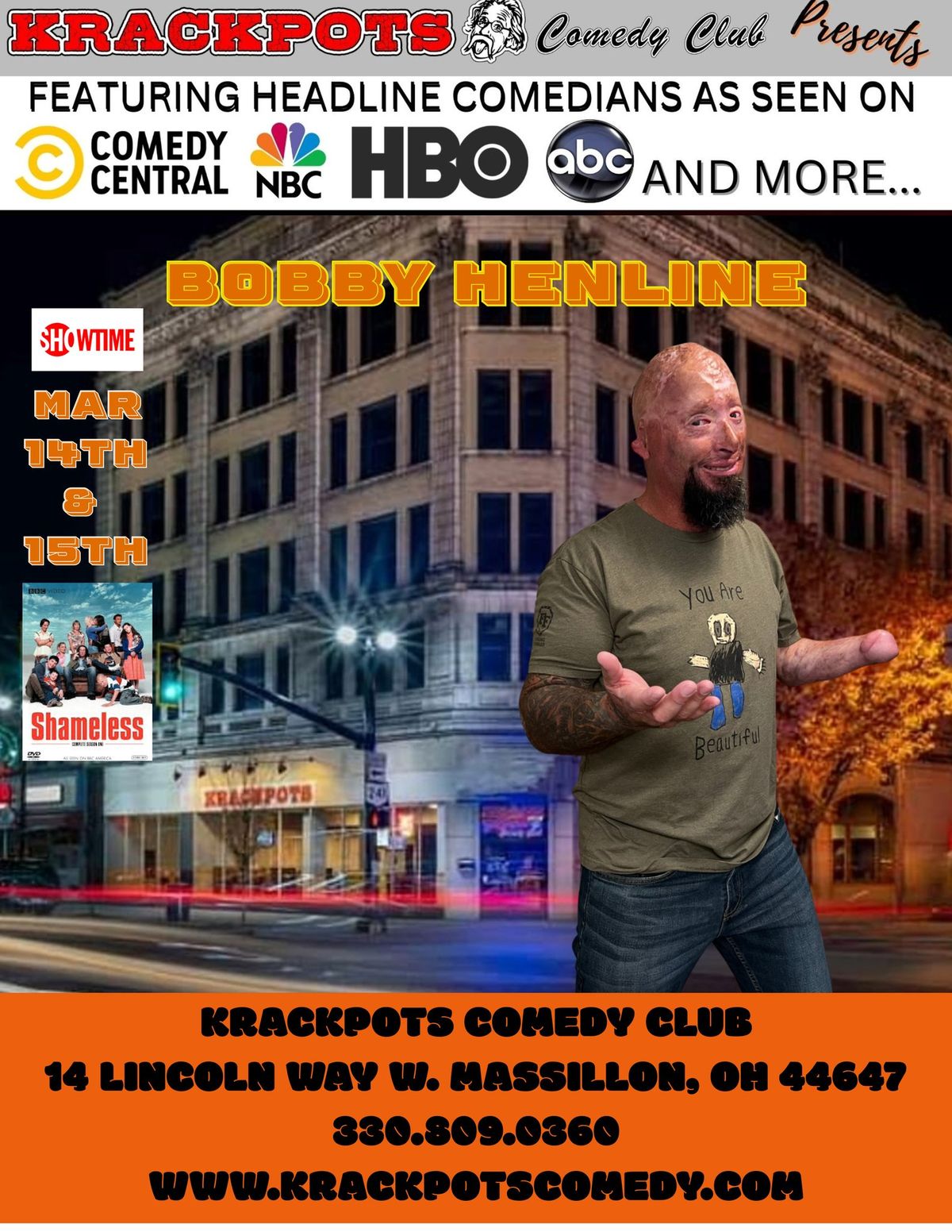 BOBBY HENLINE AT KRACKPOTS COMEDY CLUB, MASSILLON