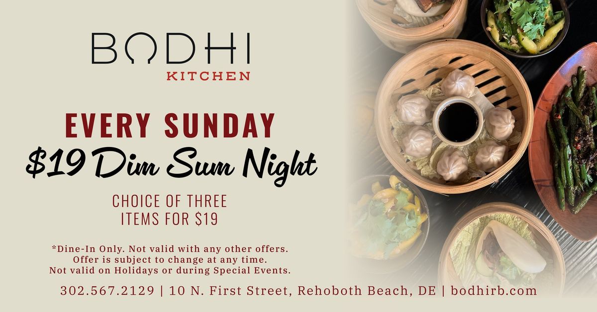 Sunday $19 Dim Sum Night at Bodhi Kitchen