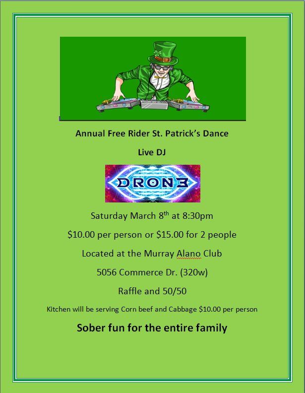 Annual Free Rider St. Patrick\u2019s Dance