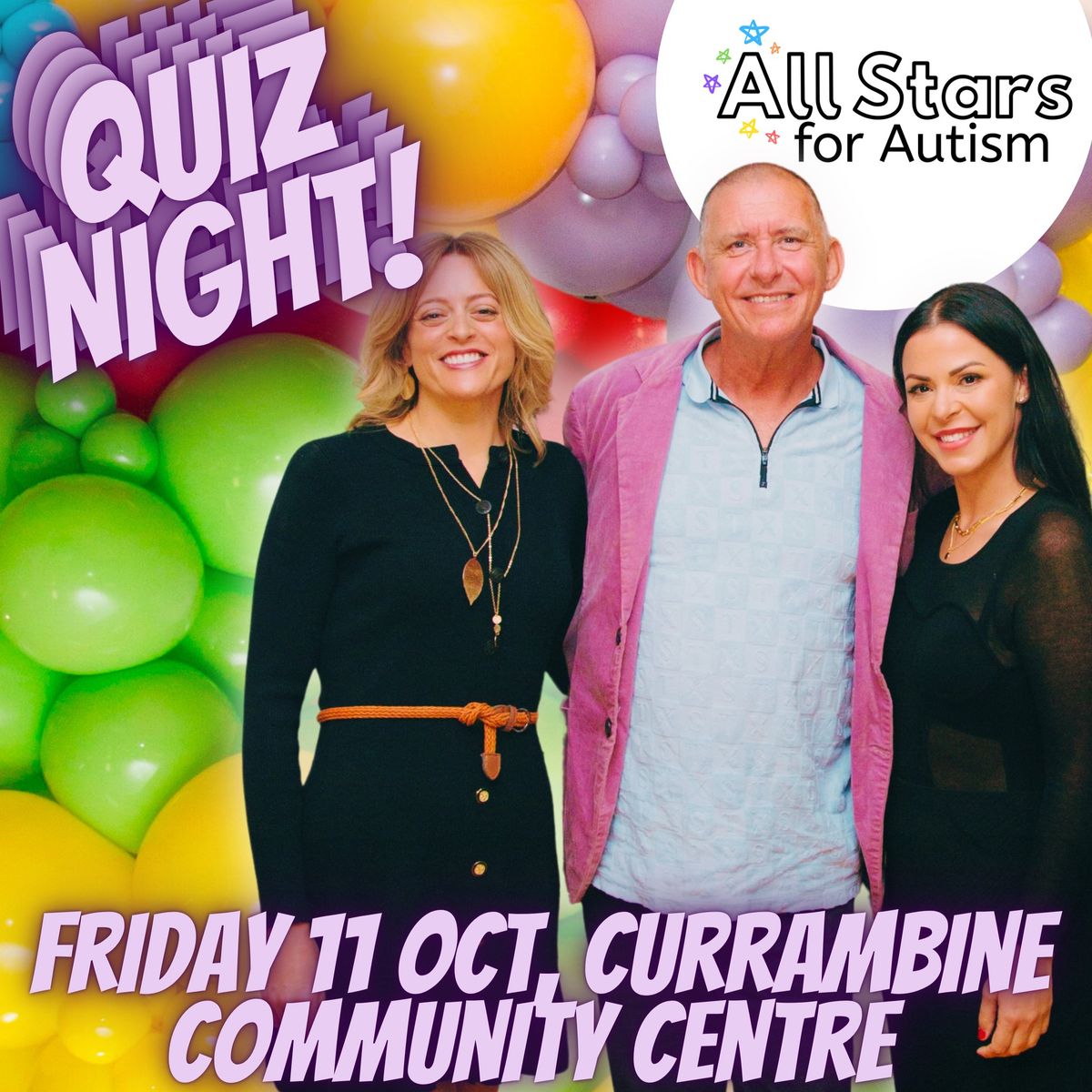 SOLD OUT - All Stars for Autism Quiz Night with Pete Rowsthorn