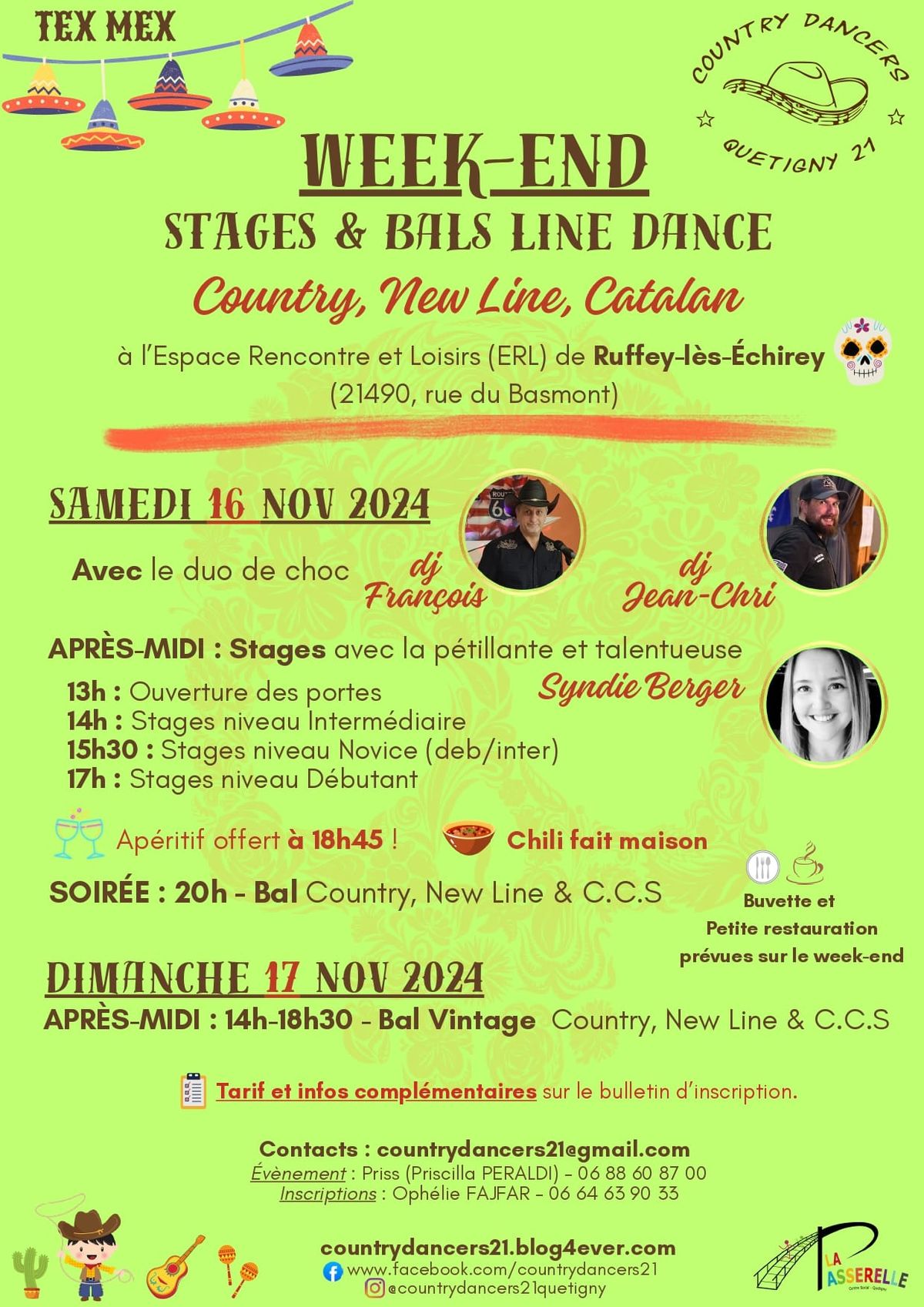 \u00c9v\u00e9nement CD21 16-17 nov. 2024 : stages Syndie Berger, avec DJ Fran\u00e7ois et DJ Jean-Chri