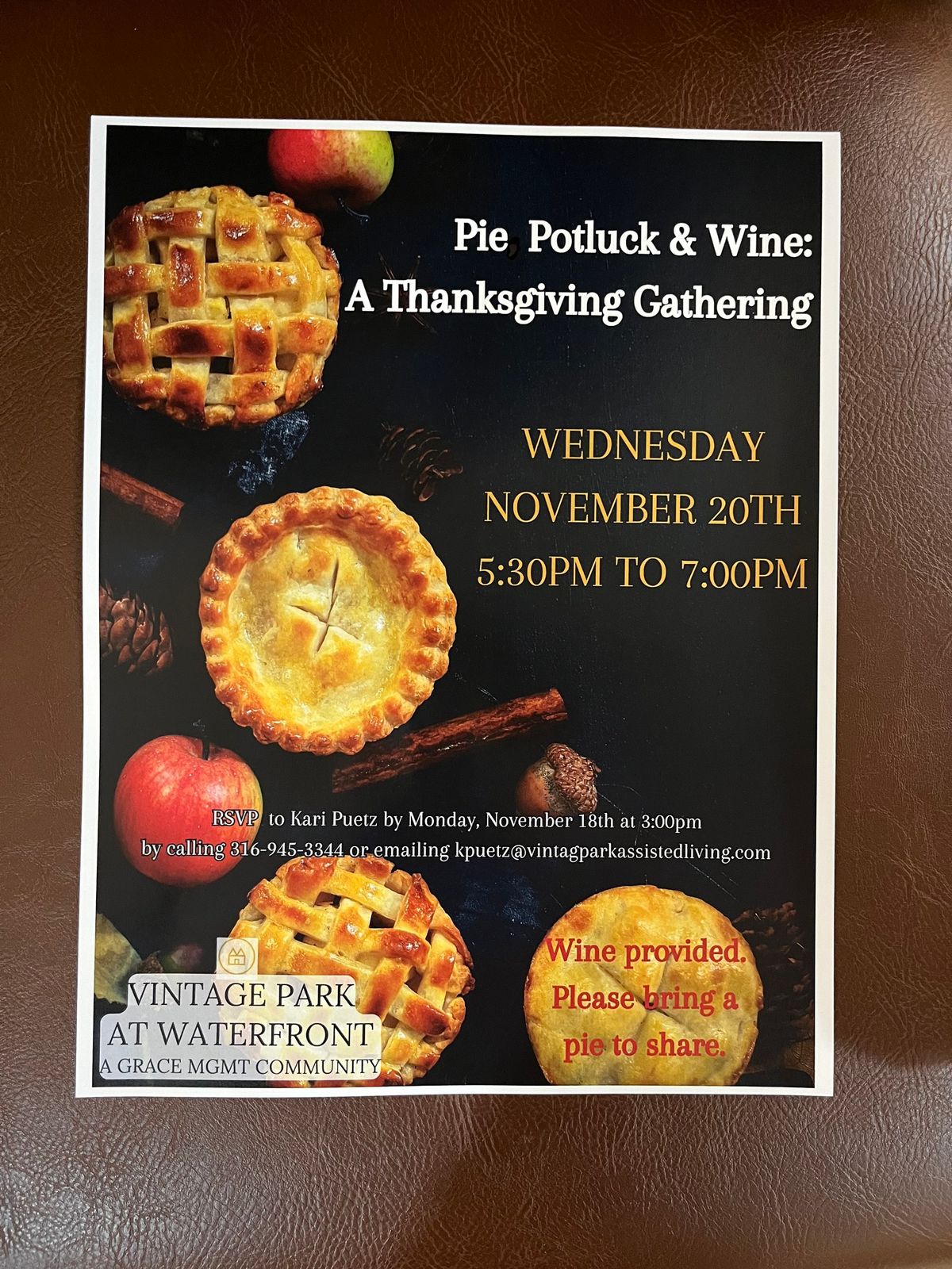 Pie Potluck & Wine 