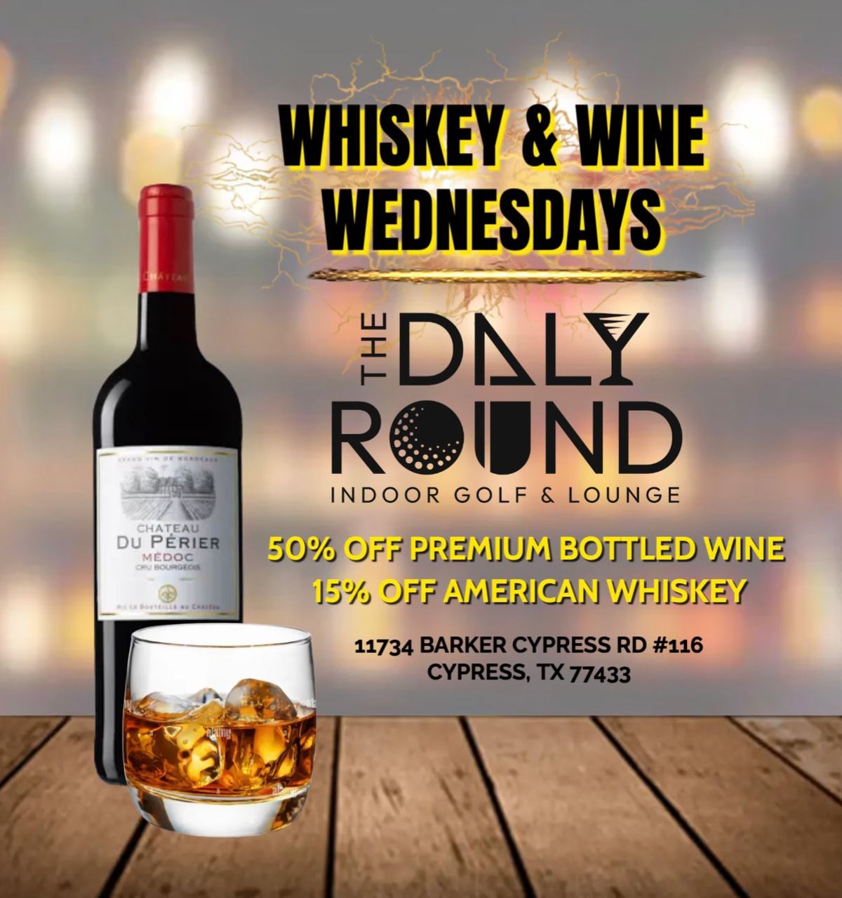 \ud83c\udf77\ud83e\udd43 Whiskey & Wine Wednesdays @ The Daly Round! \ud83e\udd43\ud83c\udf77