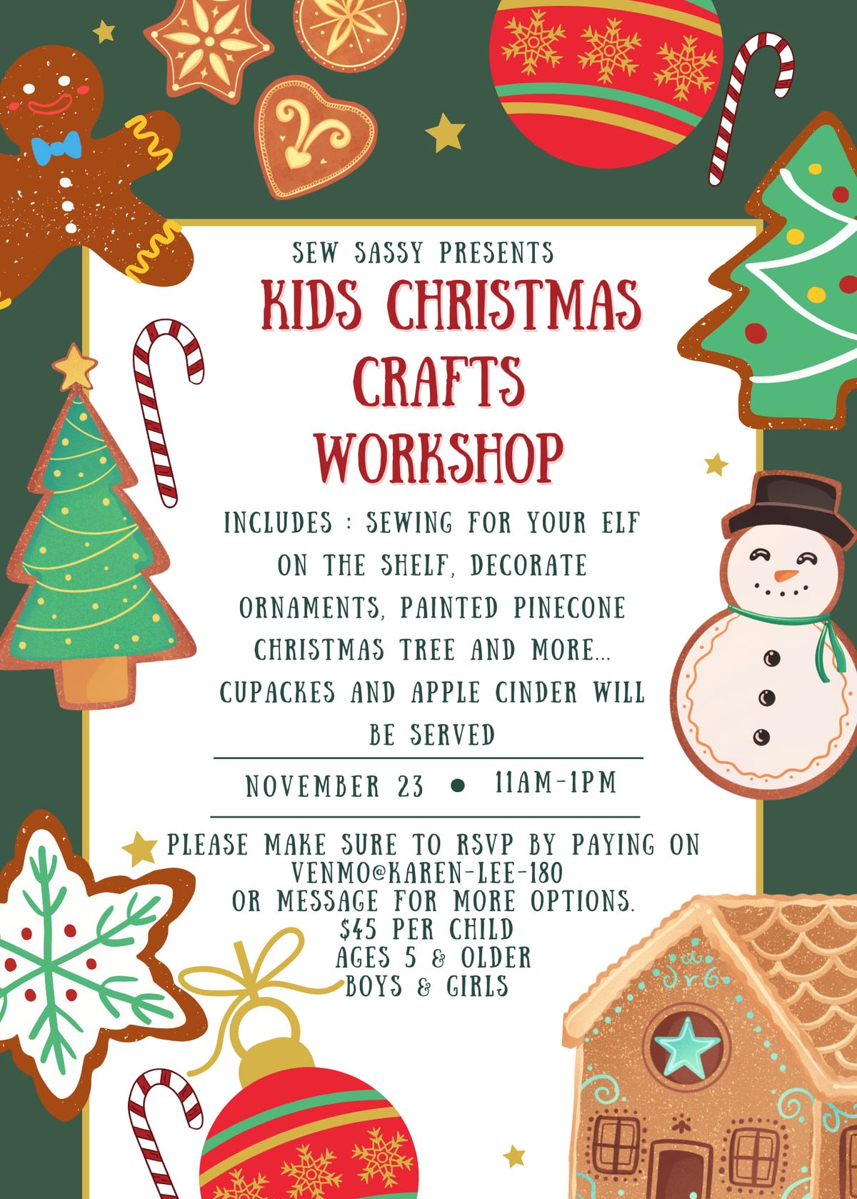 Kids Christmas Crafts Workshop - Ages 5 & older