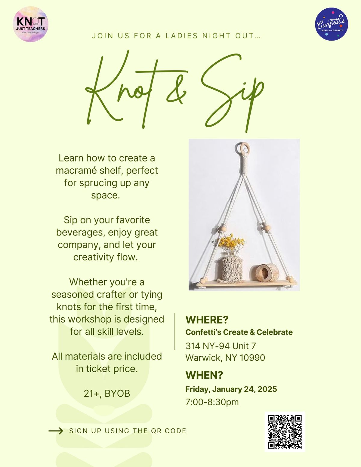 \u201cKnot and Sip\u201d Ladies Night Out!