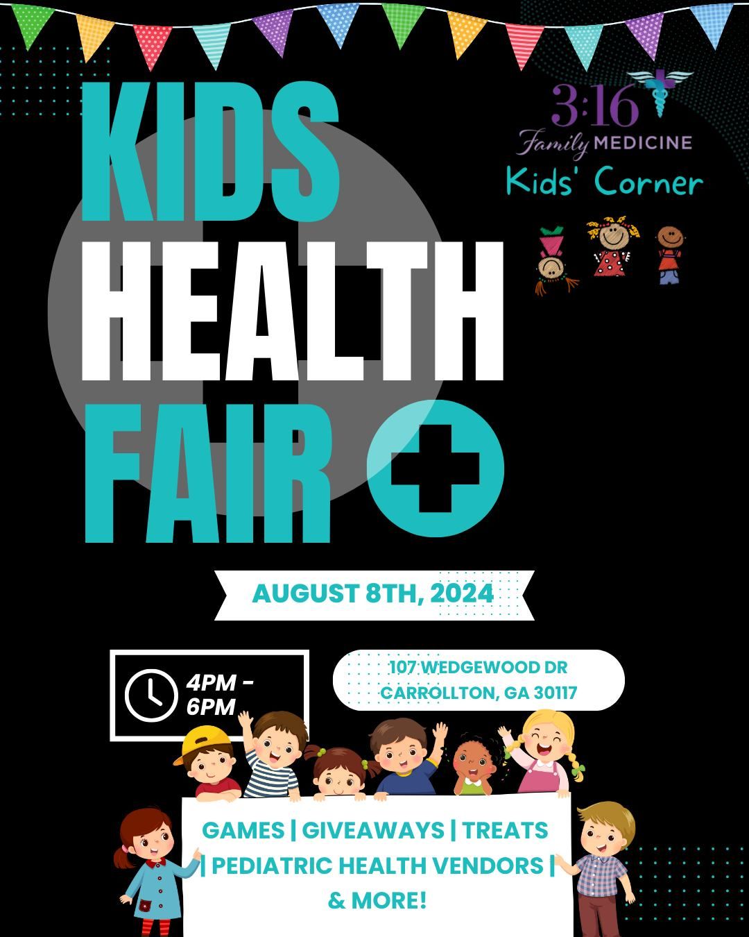 3:16 Kids' Corner Annual Kids Health Fair! 