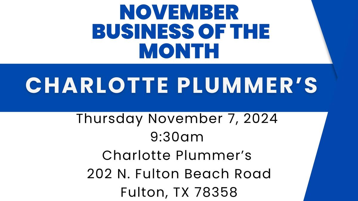 November Business of the Month- Charlotte Plummer's 