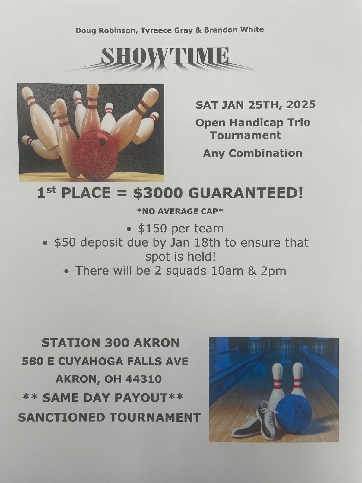 OPEN HANDICAP TRIO TOURNAMENT 