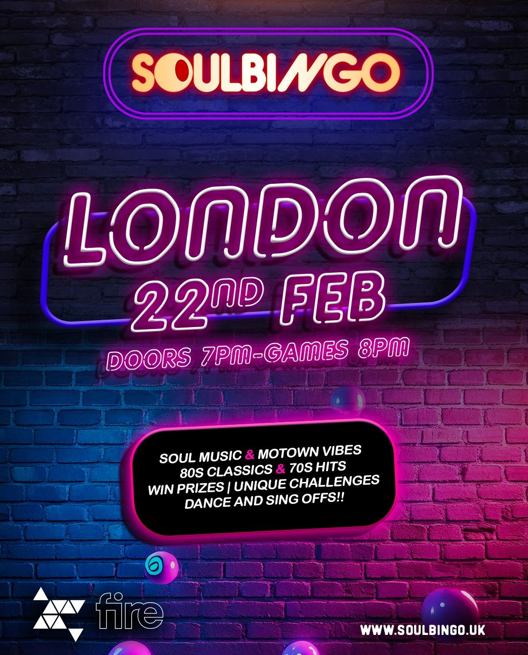 SOUL BINGO - Feb 22nd @ Fire Vauxhall