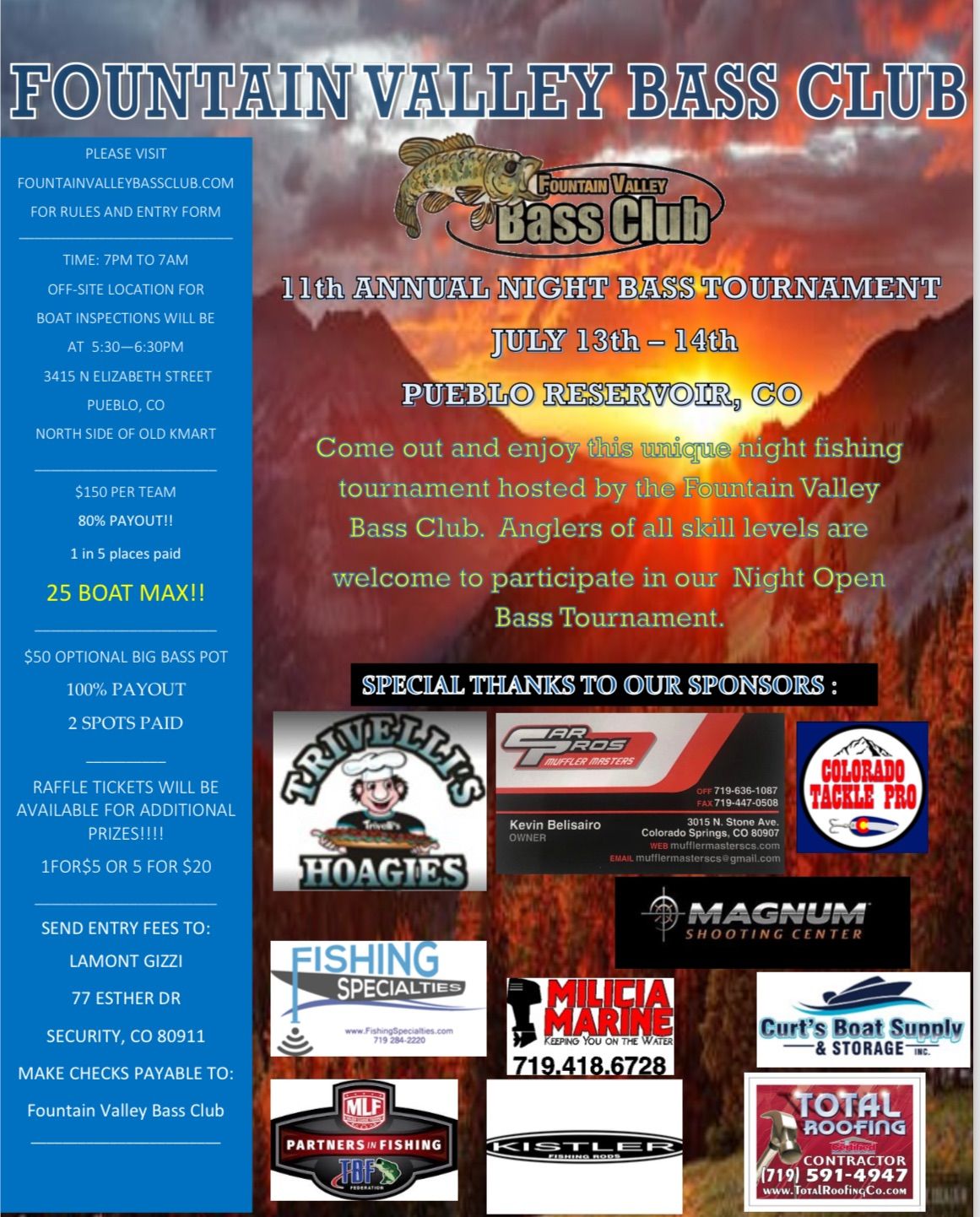 Fountain Valley Bass Club Annual Night Tournament