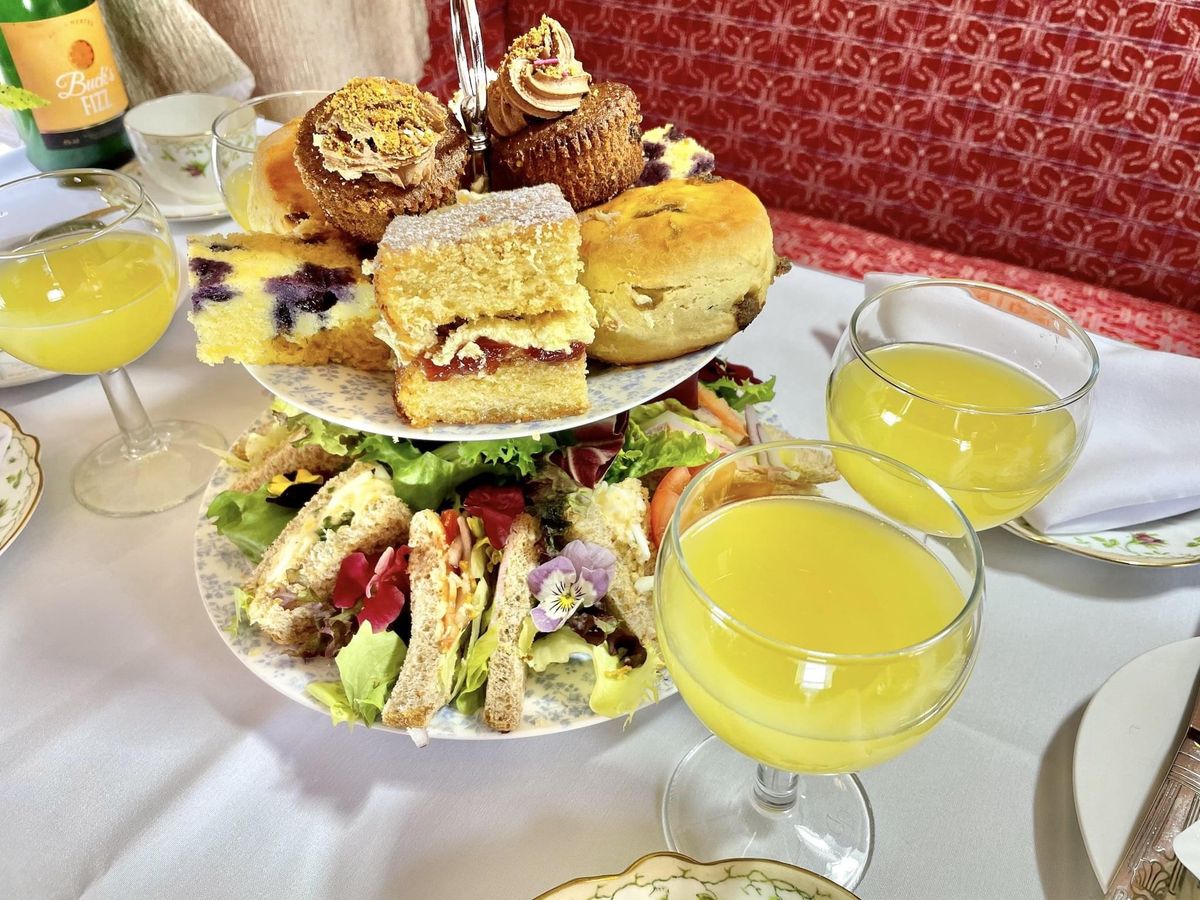 Afternoon tea on a steam train - Vintage bus trip 