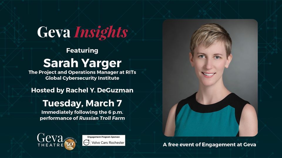 Geva Insights Featuring Sarah Yarger, Geva Theatre Center, Rochester, 7 ...