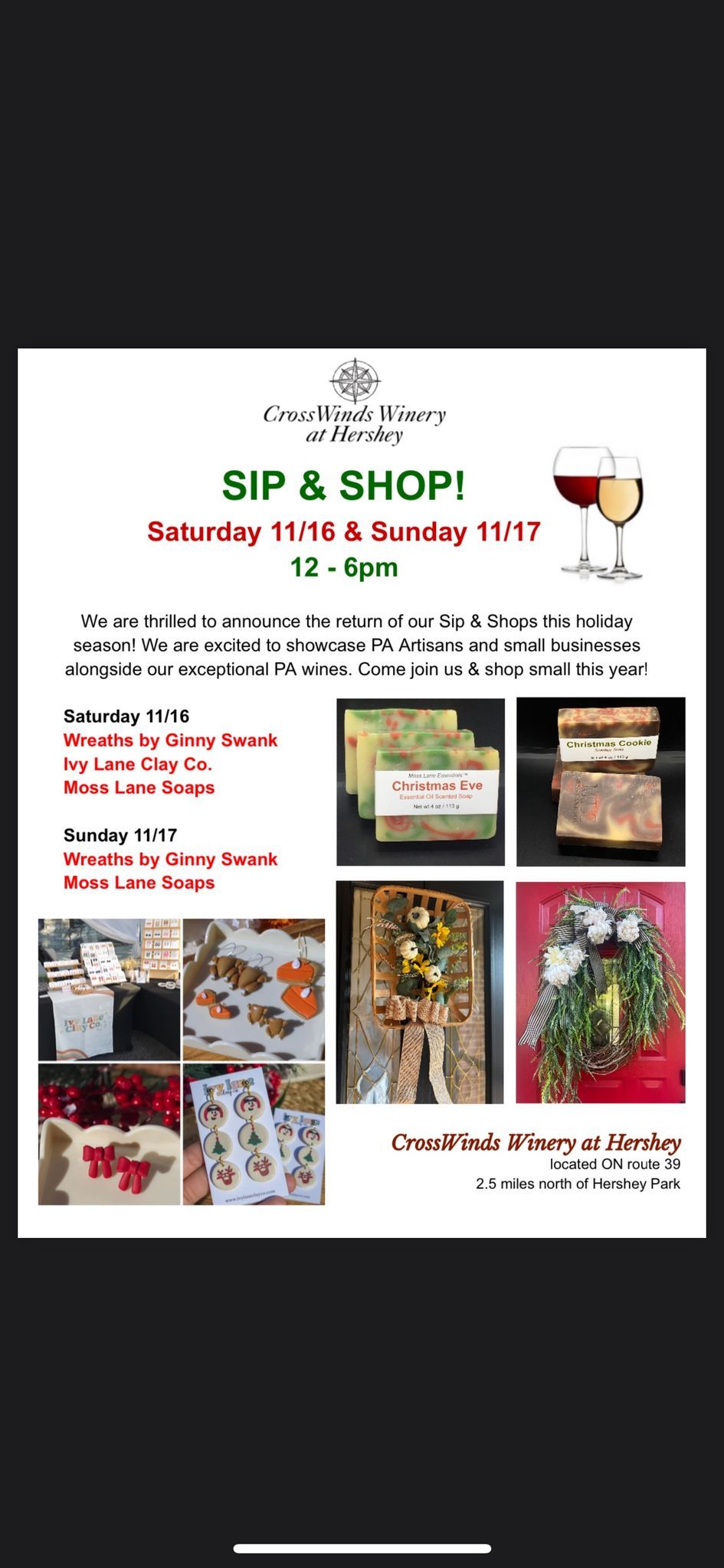 Sip & Shops! \ud83c\udf77\ud83c\udf81\u2728 11\/16 & 11\/17