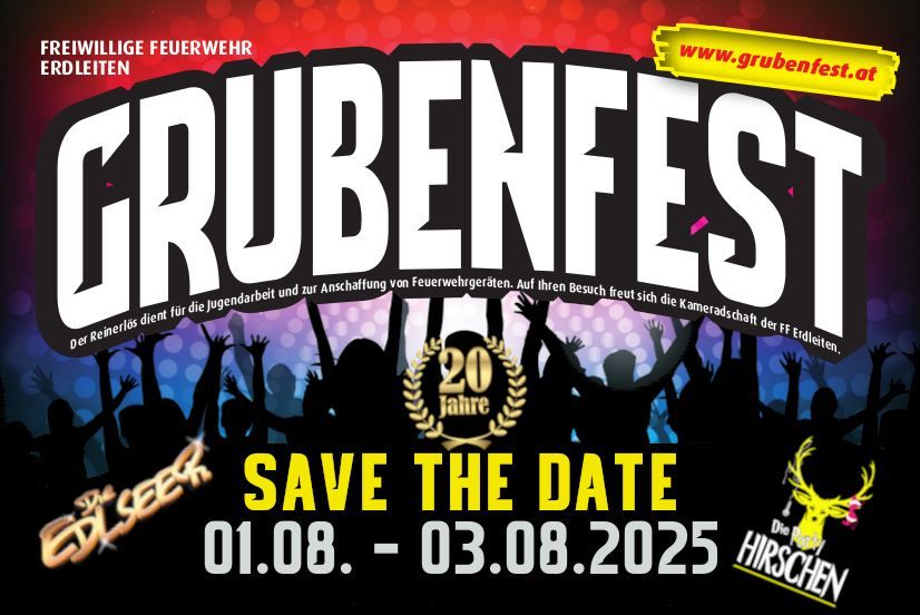 Grubenfest 2025  \u2729\u2729\u2729 20 JAHRE JUBIL\u00c4UM  \u2729\u2729\u2729