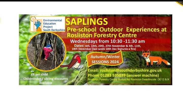 Saplings Preschool outdoor activities at Rosliston Forestry Centre 