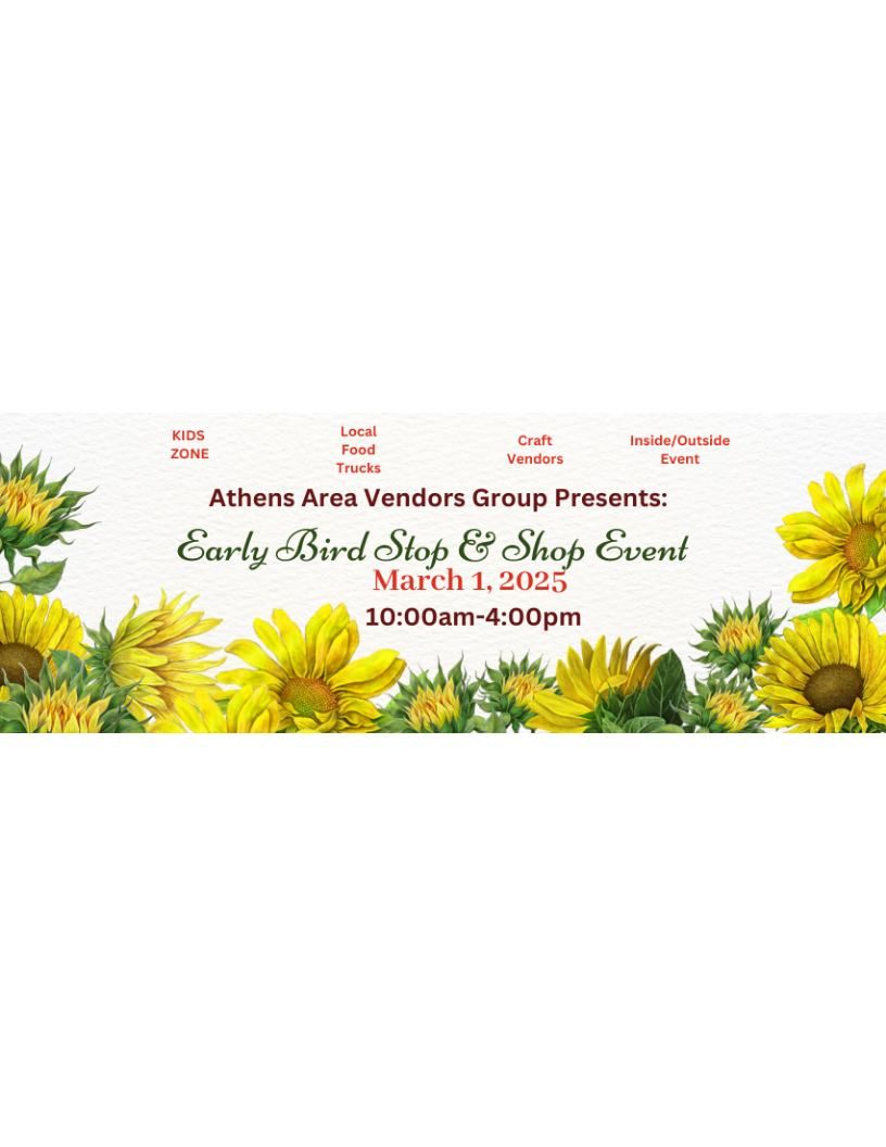 Athens Area Vendors Group Presents: Early Bird Stop & Shop Event