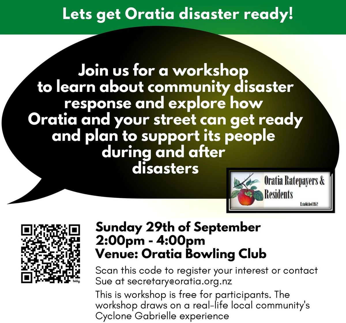 Let's Get Oratia Disaster Ready - Resilience Workshop