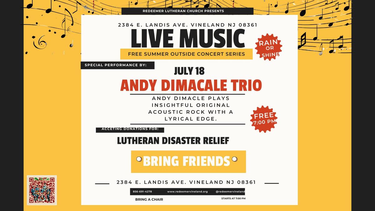 Free Live Community Concert with Andy Dimacle Trio