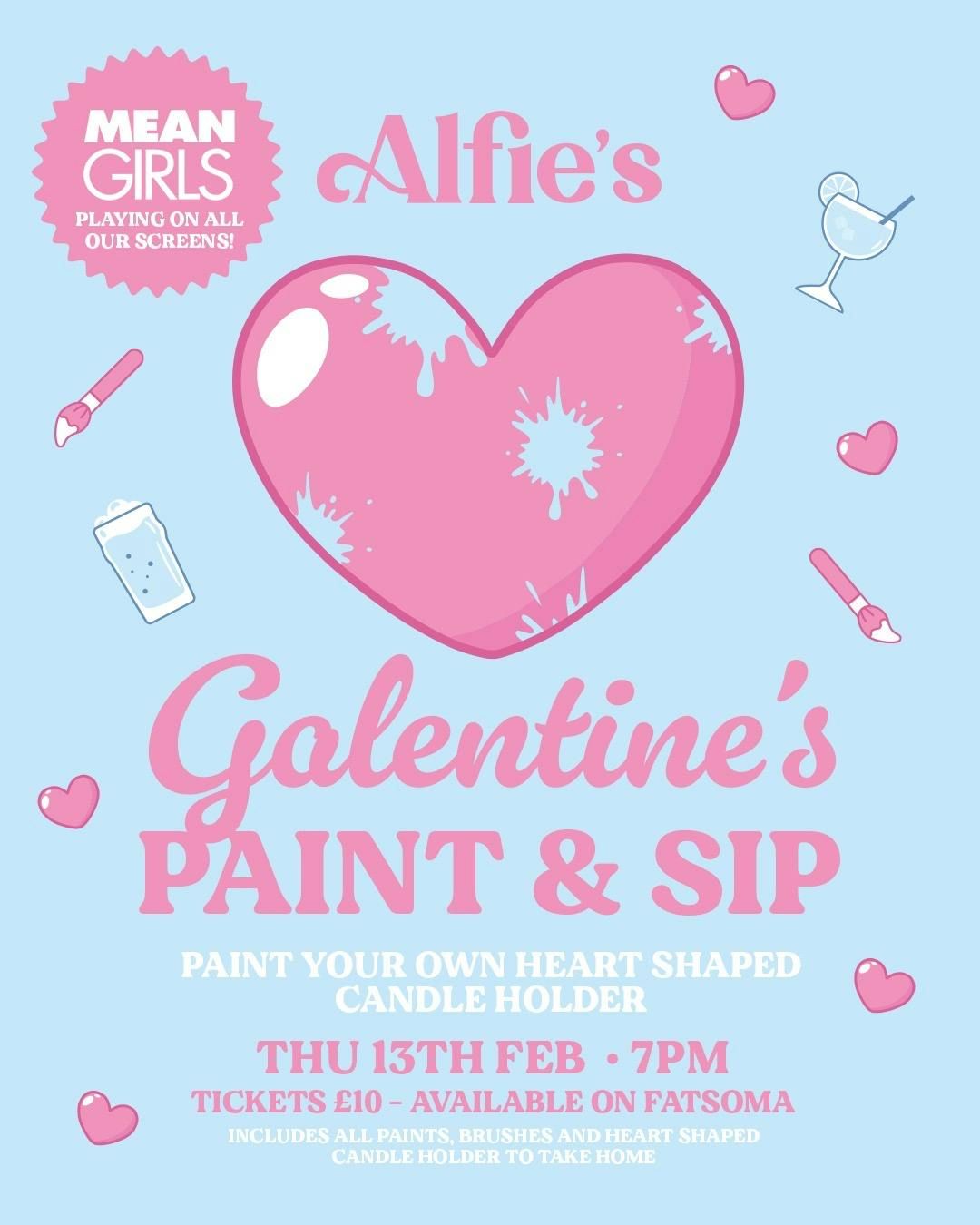 Galentines Sip &amp; Paint - Alfie\u2019s Bar - Monday 17th February 