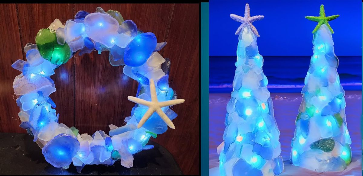 Lighted Sea Glass Trees\/Wreaths at @ Elicit Brewery in Manchester CT Monday April 7th 6p-8pm