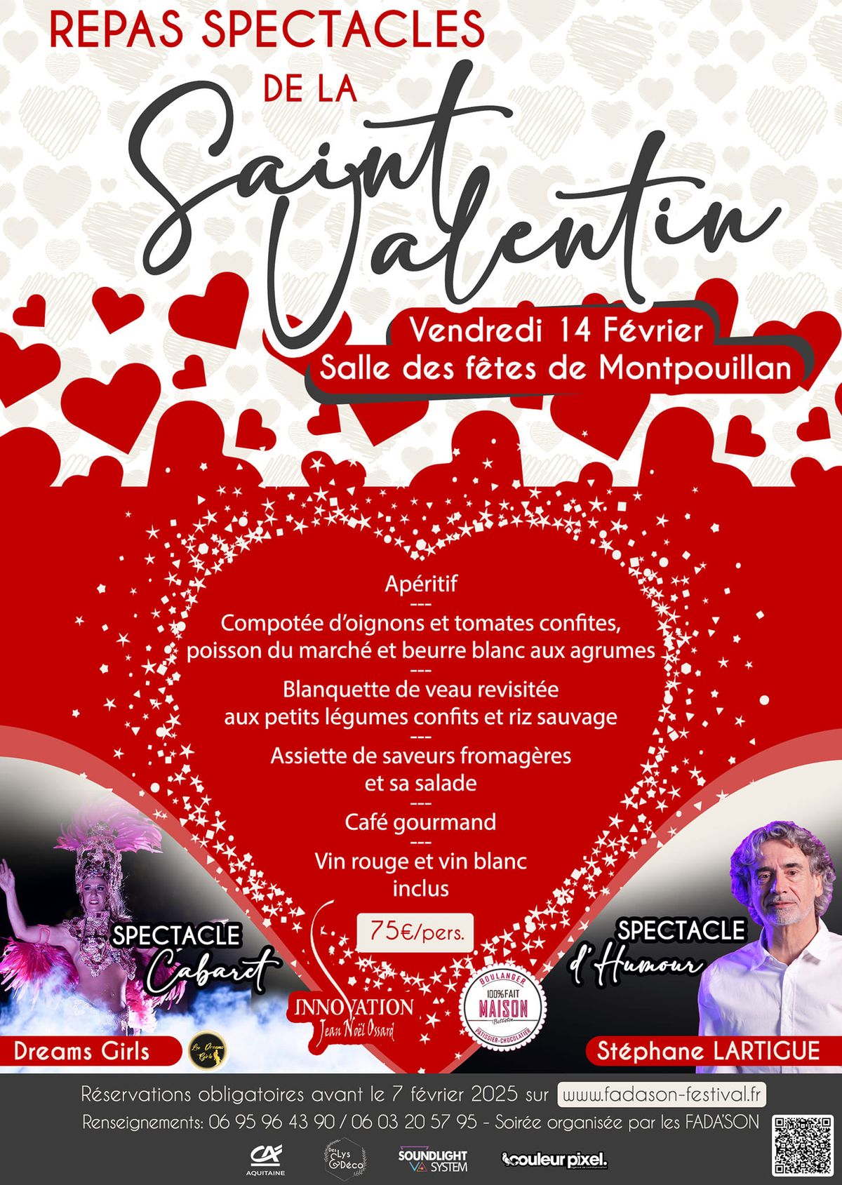 Repas Spectacle - Spectacle Cabaret & d'humour \u00e0 l'occasion de la Saint Valentin